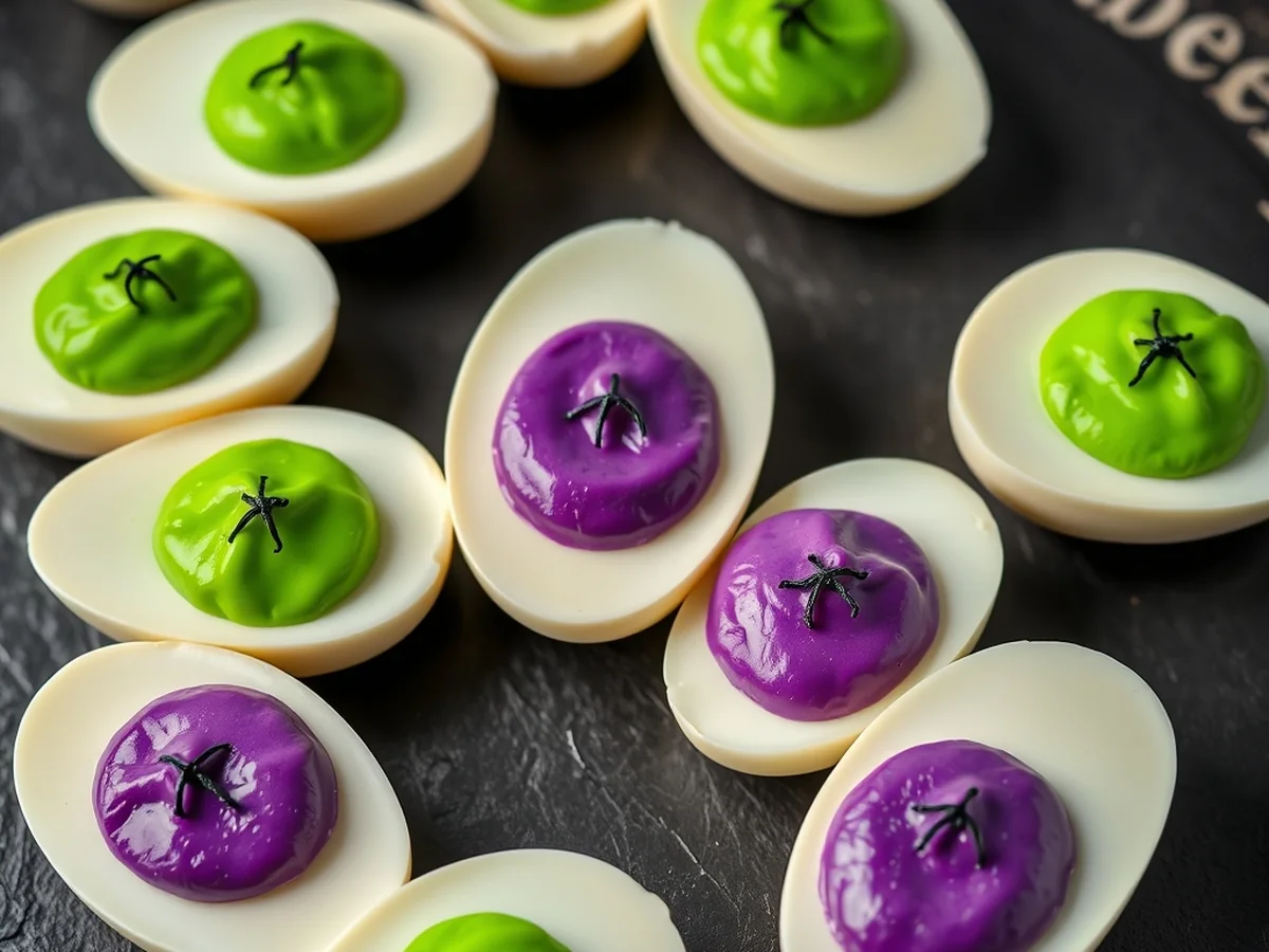 Creepy Deviled Eggs - Halloween Finger Foods
