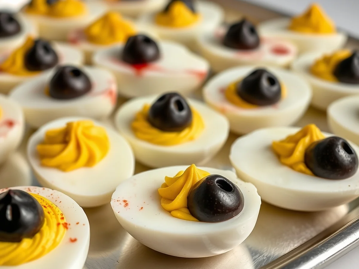 Creepy Deviled Eggs - Spooky Halloween Finger Foods