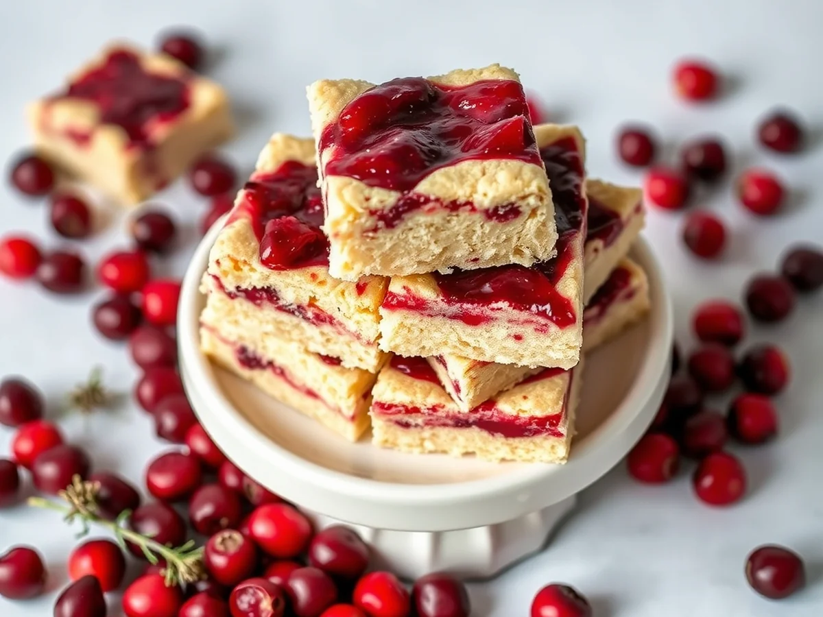Cranberry Shortbread Squares - Thanksgiving Desserts