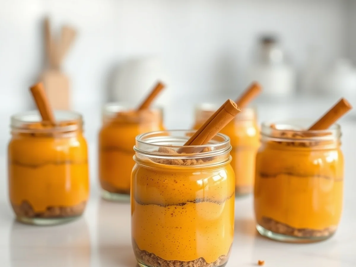 Pumpkin Mousse Jars - Thanksgiving Desserts